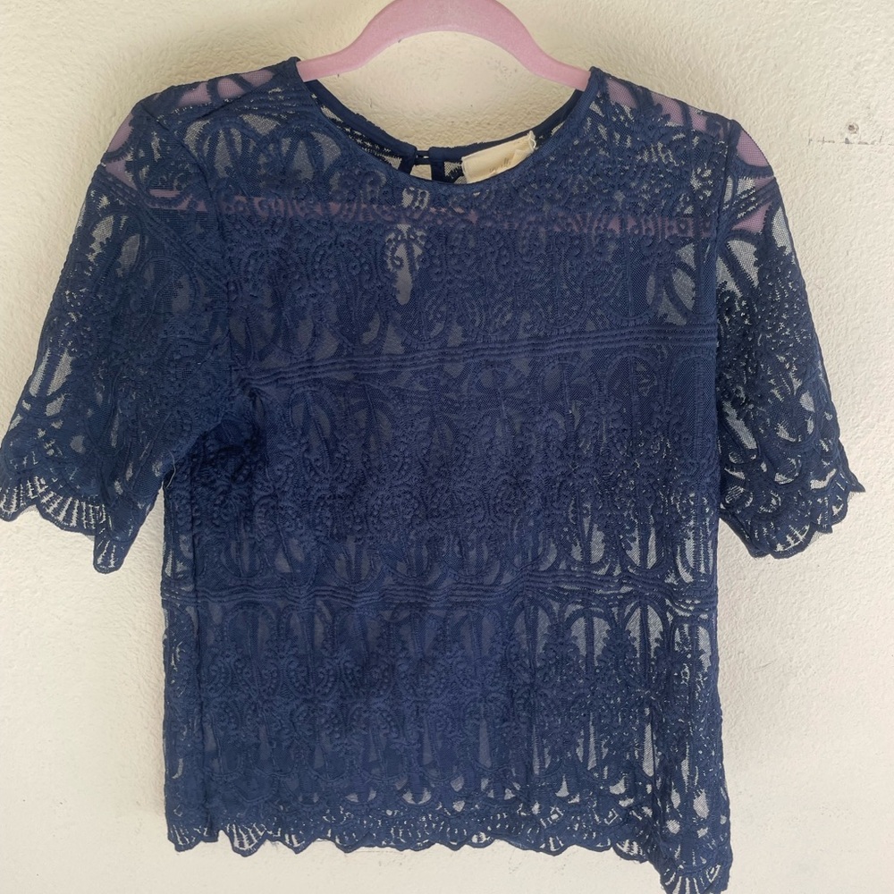 ANTHROPOLOGIE sheer lace top